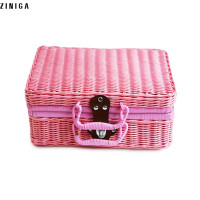 ราคา กล่องของขวัญเครื่องสำอางย้อนยุค ZINIGA กล่องเก็บของตะกร้าปิกนิกกระเป๋าถือทรงสี่เหลี่ยม กระเป๋าหวายสำหรับเก็บ (20928907329)