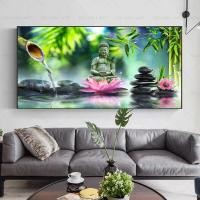 ราคา ของขวัญผ้าใบวาดภาพภาพตกแต่งบ้านศิลปะบนผนังพระพุทธเจ้าไม้ไผ่เซน ไร้กรอบ (20745182942)