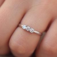 ราคา Round Cut 0 3ctw 3mm F color Lab Grown Moissanites Diamond Engagement Ring Wedding Band in 10K White Gold And Silver For Women (11646195549)