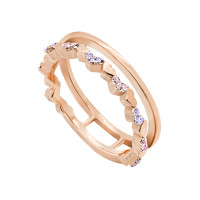 ราคา A CEMI Heart Bouquet Ring แหวนเงินแท้ ชุบทอง 18K โรสโกลว์ (7478960862)