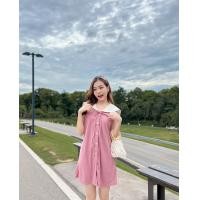 ราคา เดรสTwo tone แขนกุด คอปกทหารเรือแต่งปกสีขาวเนื้อผ้าลูกฟูกนุ่มๆนิ่มๆ ชุดเดรสสั้น (20261437515)