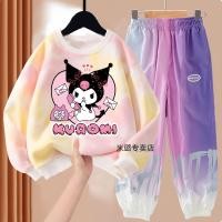 ราคา Kawaii Sanrios Kuromi Spring and Autumn Child Girl Long Sleeve T Shirt Pleated Skirt Two Piece Suit Set Cute Cartoon Sweet (20384113091)