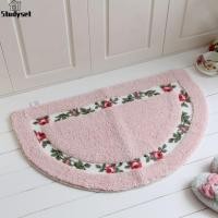 ราคา Studyset IN stock Semicircle Shape Pastoral Style Non Slip Water Absorption Door Mat for Bathroom Living Room Bedroom (19995041363)