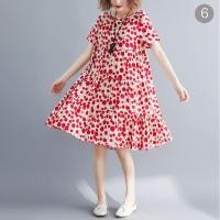 ราคา ชุดเดรสผ้าฝ้ายผสมผ้าลินินแนววินเทจสำหรับผู้หญิงเดรสแขนสั้นลายดอกไม้เล็กไซส์ใหญ่ยาวคลุมเข่าทรงหลวมใส่แล้วดูผอมเพรียวสำหรับสาวอวบแบบใหม่ฤดูร้อนปี2023 (19833011350)