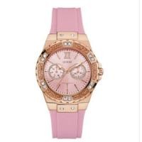 ราคา พร้อมสต็อก GUESS แท้ Watch ขนาดหน้าปัด 38 mm ตัวเรือนสีทอง สายซิลิโคนสีด W1053L7 (17844590548)