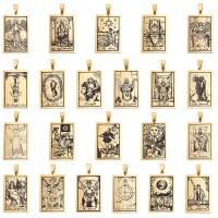 ราคา 1Box 22Pcs Tarot Card Pendant Necklace Stainless Steel Engraved Tarot Pattern Charms Vintage Golden Rectangle Divination Future Pendant with Clasp for Jewelry Making DIY Crafts Hole 8x4mm (20689276541