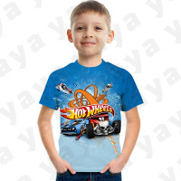 ราคา YAYA เสื้อยืดลายล้อรถสำหรับเด็กเสื้อยืดแฟชั่นลายการ์ตูนสำหรับเด็กใส่ในฤดูร้อนเสื้อรถแข่ง (18662359981)