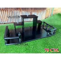 ราคา SLK หิ้งวางพระติดผนังไม้สักทอง ทรงโมเดิร์น ขนาด 70 36 ซม สีดำเงา ห้องพระสำหรับบูชา หิ้งพระไม้สักแท้ หิ้งพระไม้สักแขวนผนัง Buddhas shelf (2995006598)