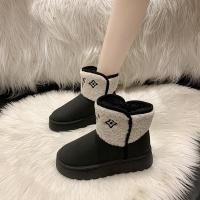 ราคา LAL Tube ความสูง9 5ซม UGG รองเท้าบูทหิมะเดียวกัน ผู้หญิงพื้นหนาขนเสื้อนอกรวมขนแกะหนา Sepatu BOOT Pendek (21141556678)