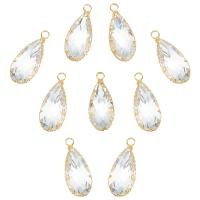 ราคา 10Pcs Brass Glass Pendants Faceted Drop Clear Real 18K Gold Plated 24x10 5x5mm Hole 2mm (15933851749)