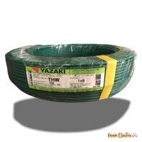 ราคา สายไฟ ยาซากิ รุ่น THW 1x 6 YAZAKI เบอร์ 6 sqmm ม้วนละ 100m รองรับมอก ใหม่ สายไฟแกนเดี่ยวเบอร์ 6mm2 THW 6ดำ THW 6 สีแดง THW 6 สีขาว (12142236587)