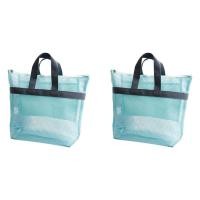 ราคา 2X Mesh Beach Bag Handbag Waterproof Beach Bag Swim Bag Swim Wash Travel Carrier Bags Shoulder Bag Blue (21166306769)