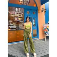 ราคา DressyPพร้อมส่ง รหัสP022 กางเกงขายาว ขาบาน เอวสูง ผ้านาโนลายริ้ว ซิปหลัง ใส่ทำงานไซส XS L (15876017059)