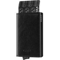 ราคา VULKIT Credit Card Holder RFID Blocking Vintage Leather Automatic Pop Up Wallet Aluminum Slim Bifold Business Card Case Black (19528323814)