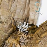 ราคา SUVANI แหวนเงินแท้ 92 5 แหวนใบมะกอกนำโชค ฝังด้วยเพชรรัสเซีย เครื่องประดับ แหวนเงินแท้ ไซส์ 6 7 8 (14712517350)