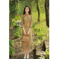 ราคา 2021 Manli กำมะหยี่ด้านแปดปุ่มหนาชุด Cheongsam ยาวย้อนยุคปรับปรุงสาวหนุ่ม (16319820180)