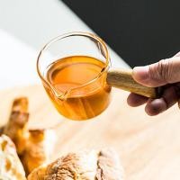 ราคา 4Pcs Mini Glass Milk Jugs Coffee Creamer Pitcher 100ml Small Glass Cup Espresso Coffee Cup Set Cute Wood Handle Glass Sauce Cup (11938107306)