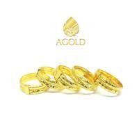 ราคา AGOLD ทองคำแท้ 96 5 แหวนทองคำ ลายคู่จิกเพชร หนักครึ่งสลึง 1 89 กรัม ฟรีกล่องเครื่องประดับ (9140368052)