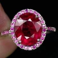 ราคา แหวนเงินแท้ 925 พลอยทับทิม Ruby น้ำหนัก 4 60 กะรัต สวยไฟดีค่ะ (19757977084)
