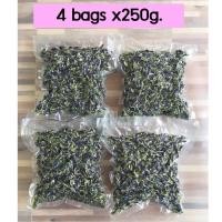 ราคา 1kg ดาร์โปรดักส์ ดอกอัญชันออแกนิคตากแห้ง ชาสมุนไพรอัญชัน อัญชันแห้งเกรดพรีเมี่ยม ถุงสุญญากาศ 250กรัม x 4 ถุง Dried Butterfly Pea Flower Vacuum bags (433415312)