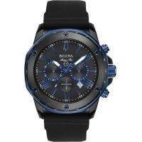 ราคา Bulova Mens Marine Star Series A Chronograph Quartz Watch Luminous Markers Rotating Dial 100M Water Resistant 44mm Black IP Blue Accents (20608463257)