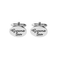 ราคา Mens Oval Cufflinks Gift Wedding Lettering Cufflinks Groom Son Letter Cufflinks Shirt Geometric Simple Alloy Cufflinks (8148333891)