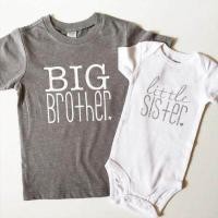 ราคา แฟชั่น Big Brother Little Sister เด็กเด็กวัยหัดเดินเด็กทารกผ้าฝ้ายเสื้อยืด Romper เสื้อผ้า (788040901)