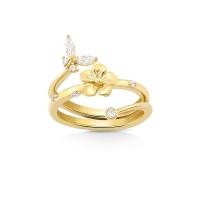 ราคา Jewellista แหวนดอกไม้และผีเสื้อ Farah เงินแท้ 925 ประดับพลอย CZ (16527357134)