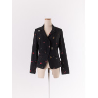 ราคา cps เสื้อคลุมสีดำ ผ้าพิมพ์ลาย มีซับในทั้งตัว ป้ายแบรนด์ระบุไซส์ S Preloved (20742407287)