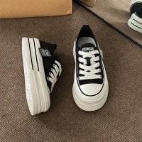 ราคา original High end Uniqlo Thin white shoes for women 2023 new summer breathable canvas shoes platform thick soled womens shoes casual sports sneakers (20593293526)