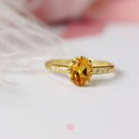 ราคา Rosenmarry แหวนพลอยซิทรินแท้ ตัวเรือนเงินแท้ 925 จัดส่งฟรี RR022 พลอยแท้เสริมดวง ของขวัญ แหวนพลอยประจำวันเกิด (20120409527)