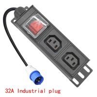 ราคา 32A Industrial plug แถบพลังงาน PDU Aluminum alloy 2 20 outlet Unit Rack IEC C13 output Socket Extended wire 2M (16213443219)
