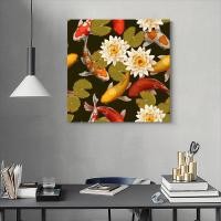 ราคา ภาพปลาฮวงจุ้ยปลาคาร์พบ่อบัวการพิมพ์ภาพวาดน้ำมัน HD บนโปสเตอร์สีน้ำมันและภาพพิมพ์ศิลปะบนผนังรูปภาพสำหรับห้องรับแขกห้องนอน1ชิ้นกรอบไม้ด้านในหรือกรอบ หรือกรอบอะลูมินัมอัลลอยสีดำ (21067435278)