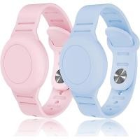 ราคา สร้อยข้อมือ Airtag กันน้ำสำหรับเด็กเข้ากันได้กับ Apple AirTagเคสซิลิโคนป้องกันที่ซ่อนอยู่สำหรับแท็กอากาศที่ยึด GPS Trackerสายนาฬิกาป้องกันการสูญหายที่ปรับได้สำหรับเด็กวัยหัดเดินเด็ก สีชมพูและสีม่วง (1
