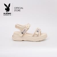 ราคา HOT Playboy รองเท้าแตะเย็บนวมรัดข้อตาดโลโก้ดีไซน์เฉพาะลิขสิทธิ์แท้จากเพลย์บอย สีครีม รุ่น ST H223C1097R1 (21076310430)