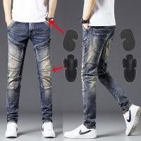 ราคา Motocicleta Hombre กางเกงยีนส์สำหรับมอเตอร์ไซต์เตียงขนนกยีนส์รุ่นมาตรฐานกางเกงขี่กางเกงนักบิด (20042369907)