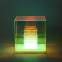 ราคา Post modern Design Acrylic USB LED Table Lamp 3D Bedroom Bedside LED Magic Cube Night Light Color Dimming Desk Lamps Lighting (10554798225)
