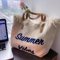 ราคา กระเป๋าสานพู่ ๆ กระเป๋าผ้าแคนวาส Canvas ถุงย่าม กระเป๋าผ้า Tote Bag กระเป๋าทรงสี่เหลี่ยมผืนผ้า กระเป๋าสะพายไหล่เดียว กระเป๋าสะพาย chic สไตล์เกาหลี (20110164817)