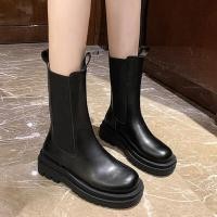 ราคา Hot sale รองเท้าบูทสตรีสูง 16 22 ซม ก้นหนา รองเท้าบูทหุ้มข้อ ผอม รองเท้าบู๊ทมาร์ติน พร้อมส่ง รองเท้าบูท เรียบ ส้น4 5ซม สีดำ (15086659408)