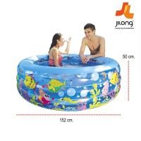 ราคา สระน้ำเป่าลม สระว่ายน้ำเด็ก ของแท้ JILONG 3ชั้น ขนาด กว้าง152Xสูง50cm สระน้ำ บ้านลม สระน้ำเป่าลม (17899796539)
