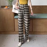 ราคา พร้อมส่ง กางเกงลายสก็อต สไตล์เกาหลี เอวสูง เอวยางยืด ขาทรงกระบอก ใส่สบาย ผ้านิ่มมาก ไม่อึดอัด (20611246369)