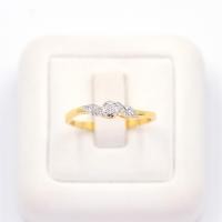 ราคา Happy Jewelry แหวนชู บ่าข้างก้านพริ้วนิดๆ คู่กันสวยๆ ทองแท้ 9k 37 5 เพชรเกสร ME952 (17017734445)