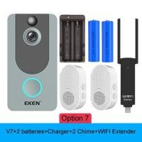 ราคา EKEN V7 Door Bell Camera 1080P Wifi Doorbell IP Smart Wireless Security FIR Motion Detection Alarm Cloud Storage House Bell (11727834335)