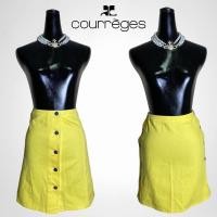 ราคา กระโปรงผ้าคอตตอล แบรนด์ Courreges Vintage Yellow Mini Skirt (19929257825)