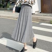 ราคา Autumn Winter Warm Knitted Midi Long Skirt Women New Casual Solid A Line High Waist Umbrella Skirt Mid length Skirt Female (11685429174)