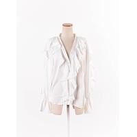 ราคา matinee เสื้อคอวีแขนยาวสีขาว แต่งระบาย กระดุมหน้า Preloved (20662372150)