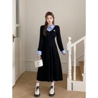 ราคา Uniqlo 2023 New Fashion version Plus size womens 2023 new autumn style college style waist long skirt for fat mm fake two piece slimming long sleeved shirt dress (20635328651)