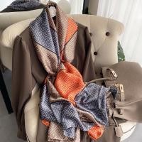 ราคา New Women Silk Scarf Scarves Shawls Wraps Woman Retro Printed Long Scarfs Large Sunscreen Shawls Pashmina Ladies Hijab Beach Towel (13918397835)