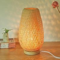 ราคา Vintage Bamboo Table Lamps Handmade Wooden Desk Lamp for Living Room Bedroom Decoration Creative Bedside Lamp (20691397282)