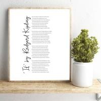 ราคา Rudyard Kipling Poem Inspirational Literature อ้างภาพวาดผ้าใบสำหรับตกแต่งบ้าน0712 (19671981081)